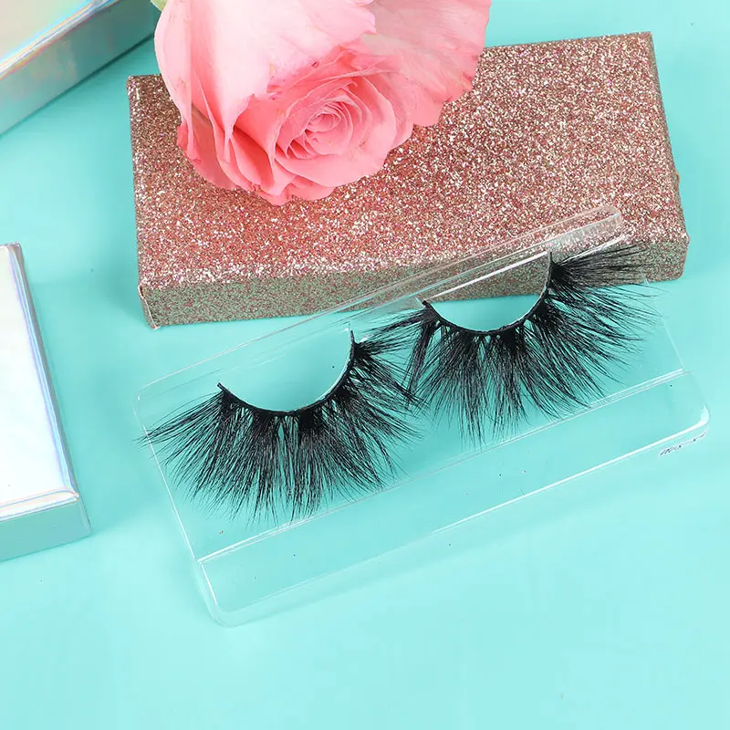 

handmade 4d 3d mink 25mm eyelashes vendor black lash box logo wholesale customized faux eyelash natural whispy full strip lashes