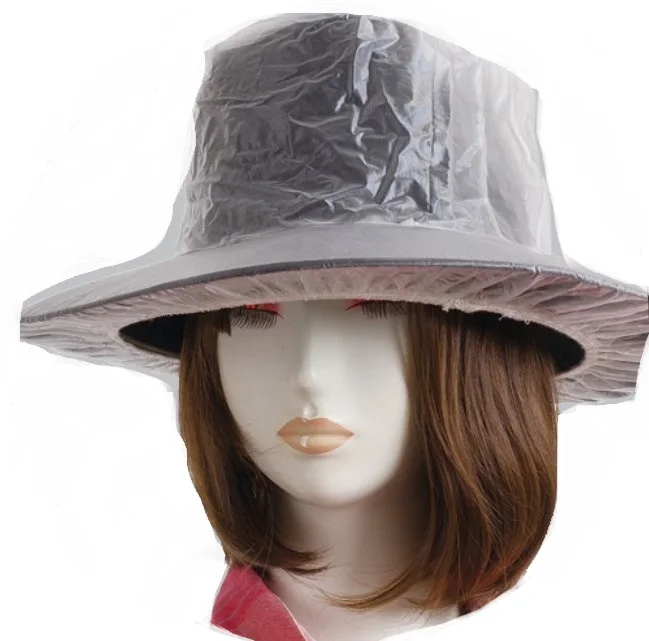 

Hot selling plastic waterproof PVC rain hat cover, Clear to order