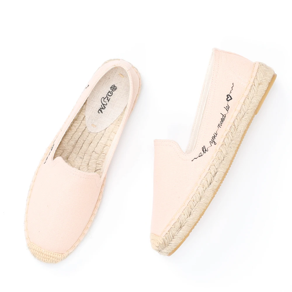 

All-match thick-soled embroidered espadrilles summer breathable hot-selling fashion pink espadrilles ladies pedal lazy sneakers, Mix colors