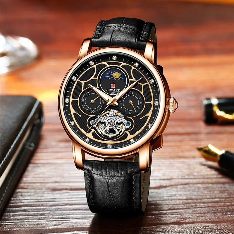 

Reward Newest 2021 stainless steel automatic watch for men China ODM OEM mechanical watch factory Classic tourbillon watches