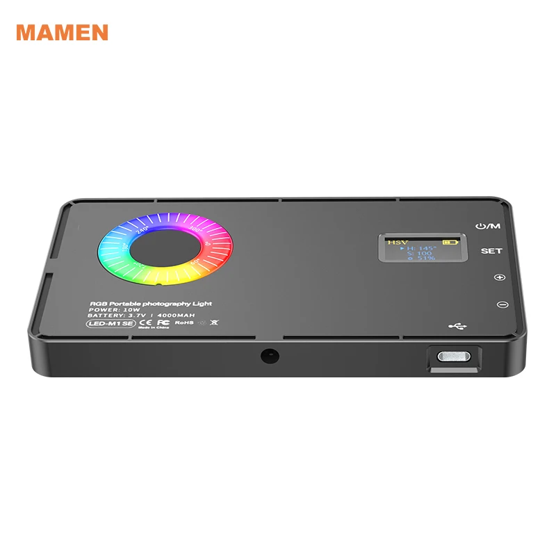 

MAMEN Mini Portable Rechargeable RGB Bi Color Fill Panel Light Camera LED Video Lighting Equipment For Professional Photography