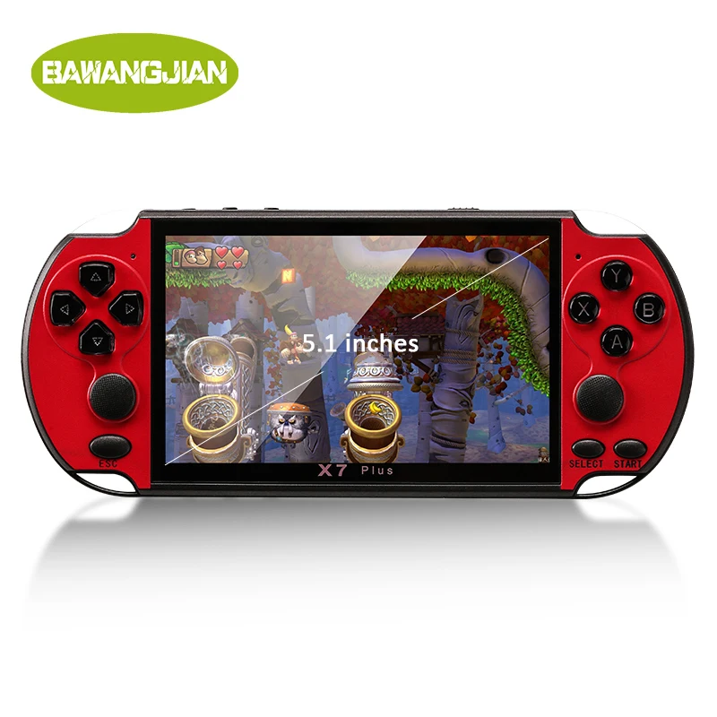 

Hot selling X7 Plus 5.1 inch HD large screen retro 8G dual joystick handheld game console, Blue