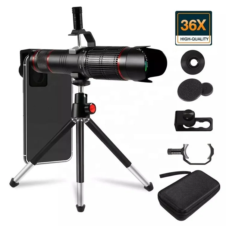 

AIPAXAL Custom Shooting the Moon 36X Zoom Telephoto Cell Phone Camera Lens, Black