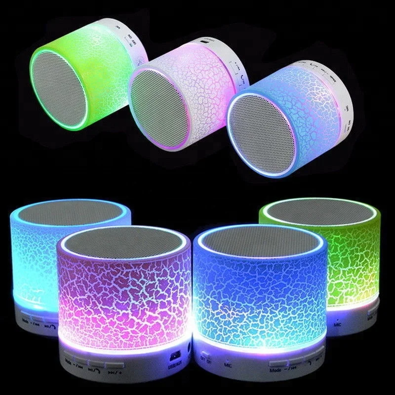 

Wholesale New Cheap Free Wireless Speaker with radio Colorful Blue tooth speaker with LED Light TF Card Reader