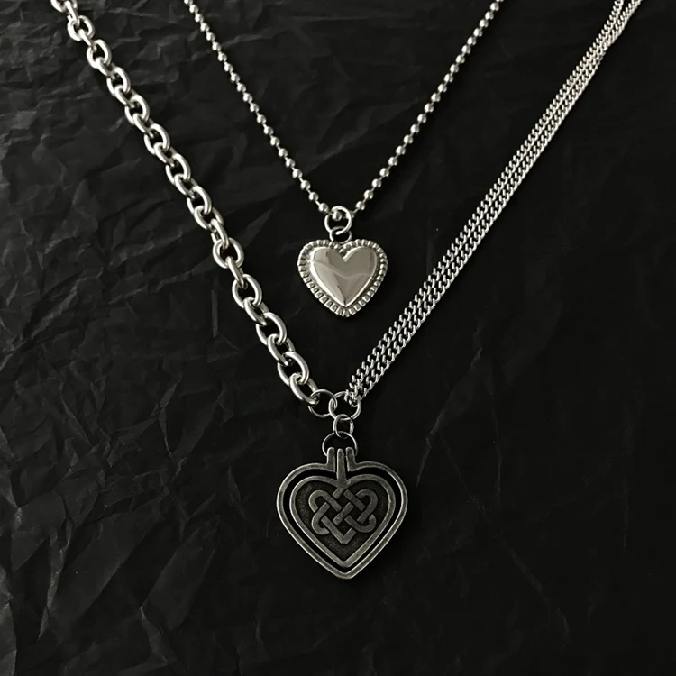 

Light luxury good luck best friend love heart stainless steel pendant necklace, Gold / silver / customized color