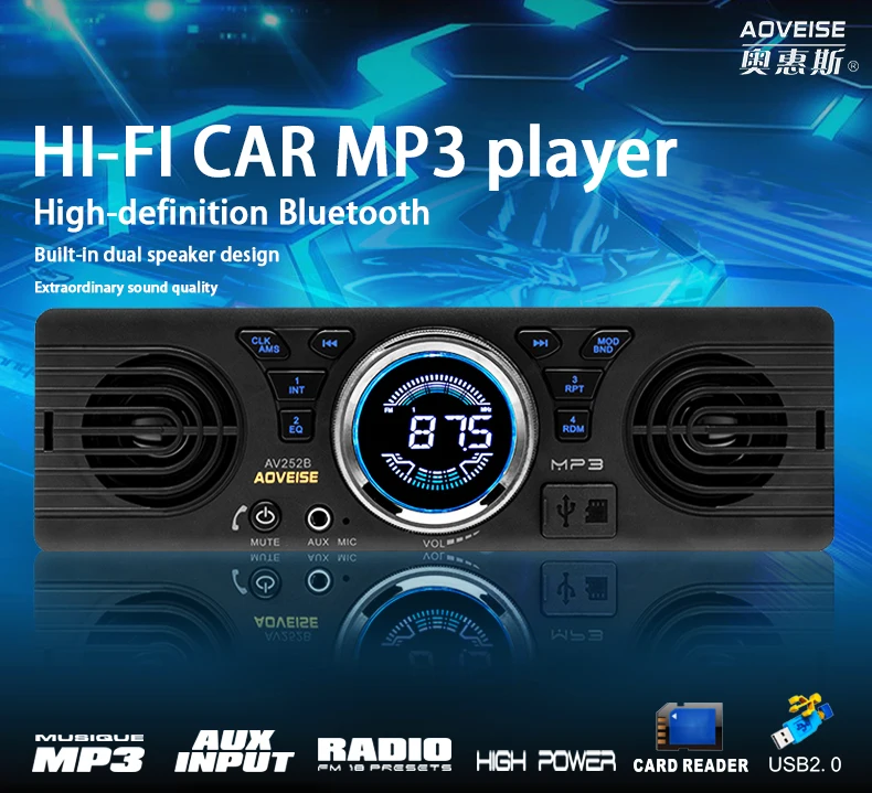 Black Universal Car Audio Stereo Dual Speaker 12V Full Range