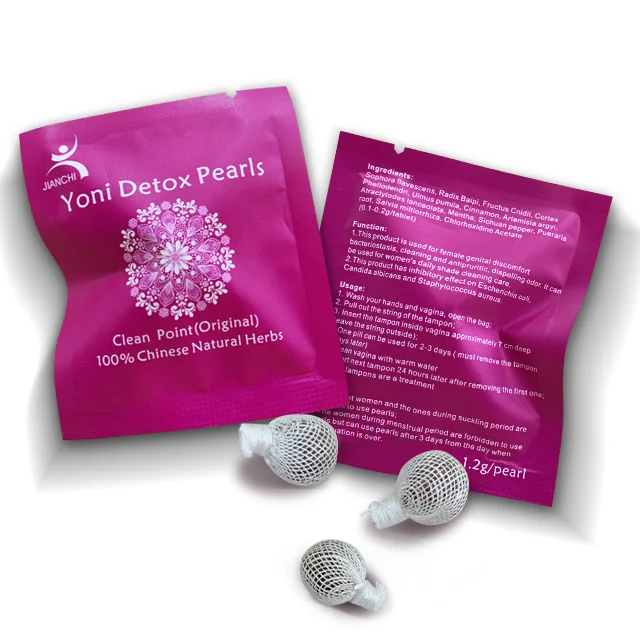 

Private label health vagina detox for women used yoni pearls tampon vaginal clean point, Brown