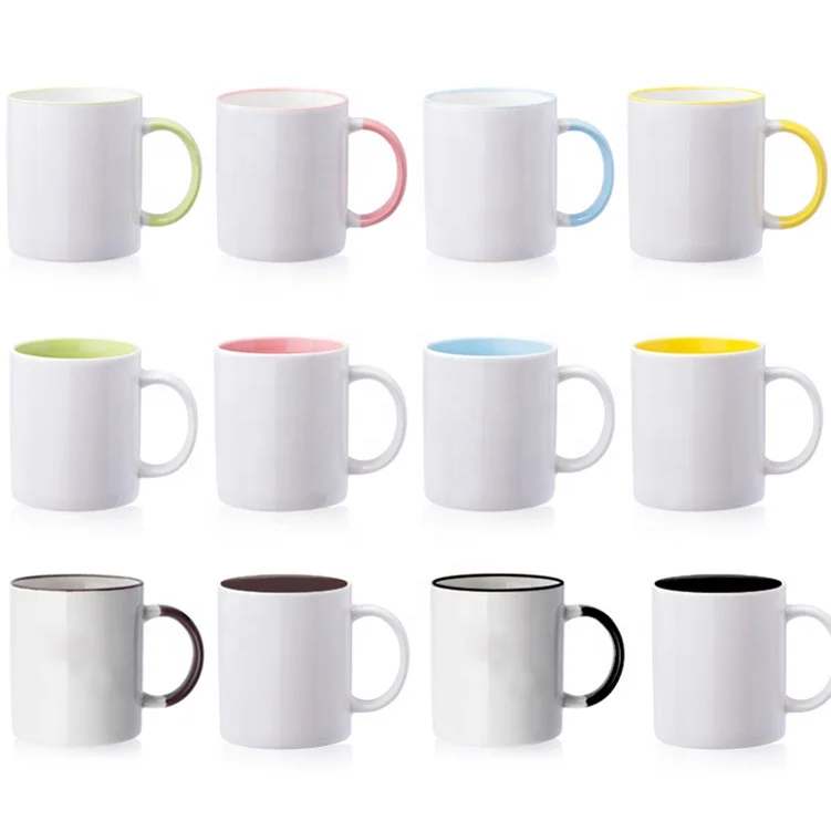 
Ceramic Magic Mug For Sublimation Mug 11Oz, 11Oz Sublimation Inner & Handle Color Coated Mug Sublimation White 