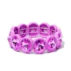 Custom Rainbow Colorful Big Faceted Crystal Gemstone CZ Bracelet Hip Hop Yellow Pink Stretch Crystal Bracelet For Women