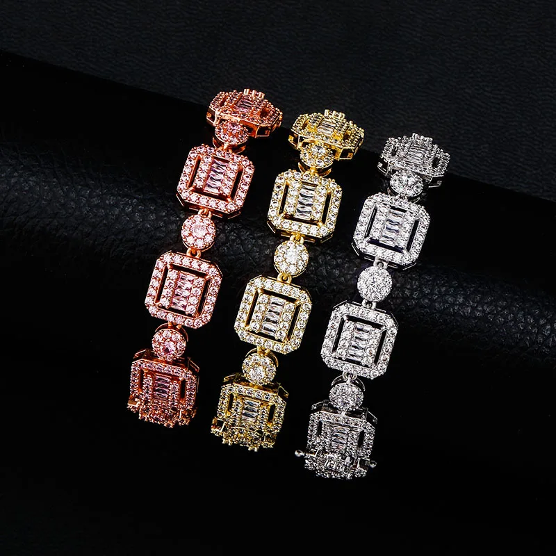 

2021 New HIP HOP 12mm Personality Miami Cuban Chain Bracelet High quality Iced Out Cuban Chain Jewelry Gift For Men