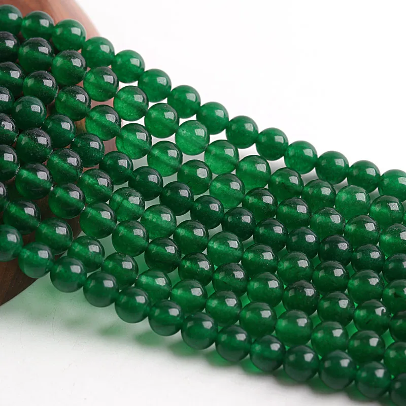 

Natural Stone dark green Chalcedony Jades Beads Round Loose Spacer Beads For Jewelry Making 4/6/8/10/12mm DIY Handmade Bracelets