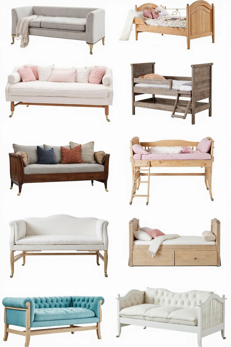 Family enjoying a daybed together in a sunny room