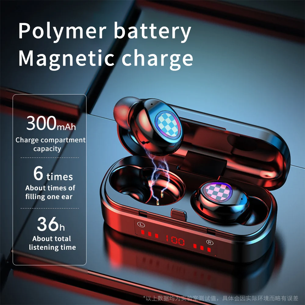 Free Shipping 1 Sample OK IPX6 TWS Earphone 5.0 Touch Music Wireless Earphones Stereo Headphones Wireless Earbuds - ANKUX.COM