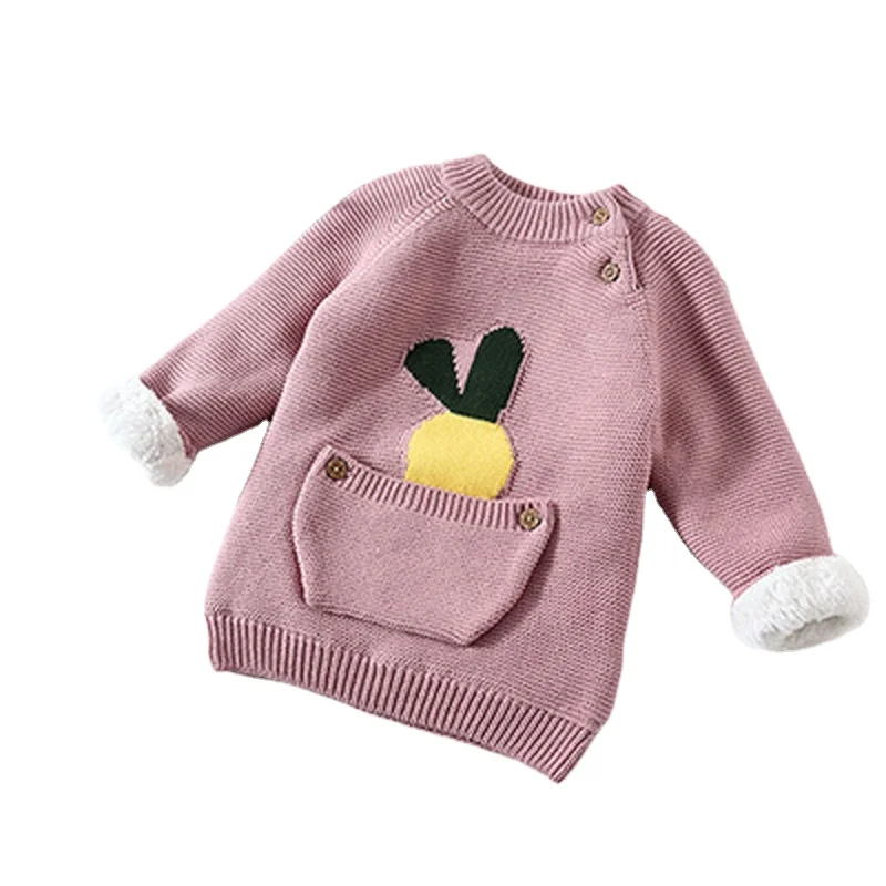 

1-5Years Warm Children's Tops Baby Boys Girls Kids Winter Clothing Infant Cartoon Pullovers Toddler O-neck Sweater