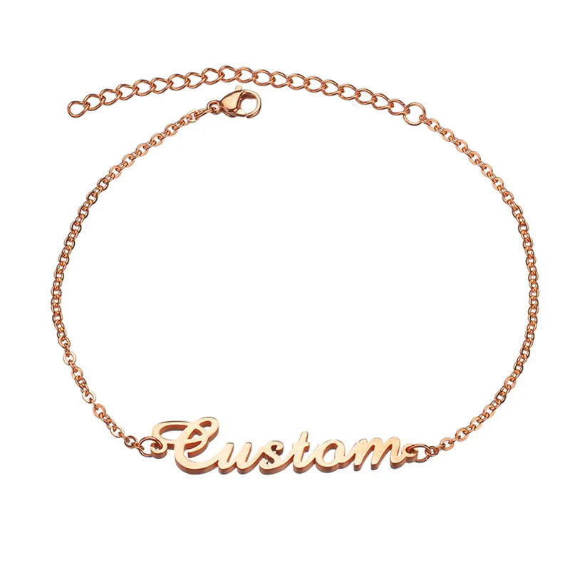 Aimeishi popular couple best gifts DIY engraved name plate custom charm bracelet