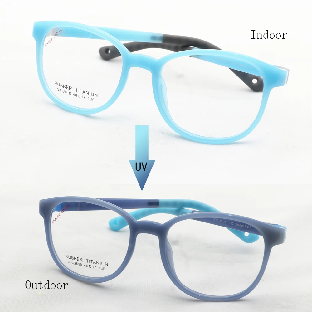 

NA-2610 wholesale flex hinge kids eyeglasses pex uv photochromic frames glasses, 5 colors