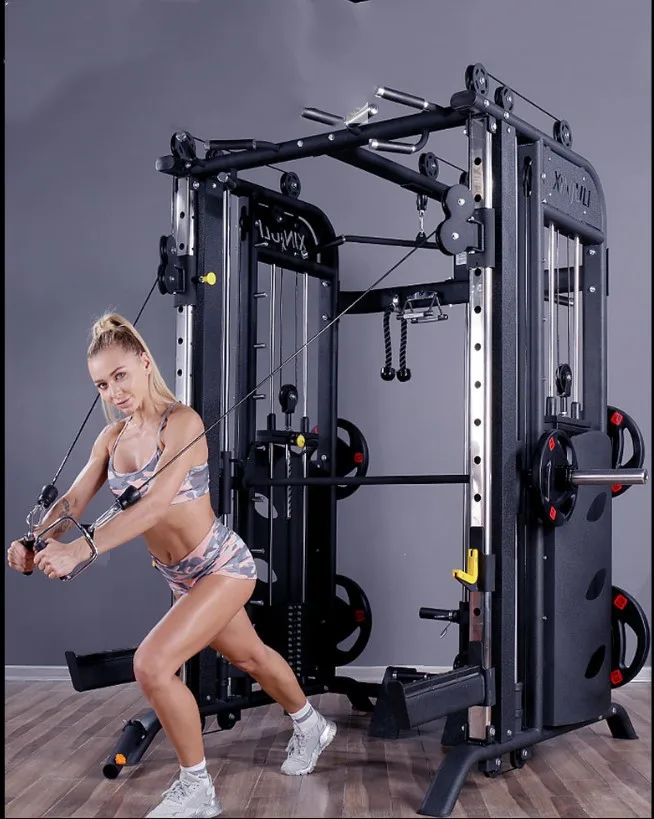 

Professional smith machine commercial comprehensive trainer family squatting gantry fitness equipment, Optional