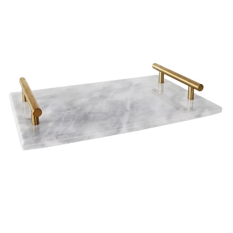 

Nordic Light Luxury Natural Marble Display Rack Jewelry Storage Tray Hotel Bedroom Trays, White/black/green/gray