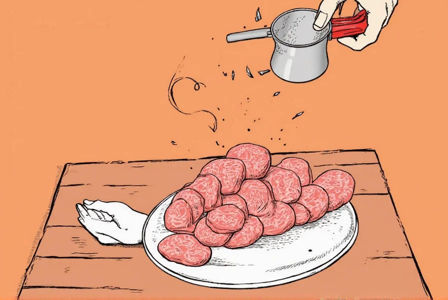 Sausage making process from grinding to stuffing