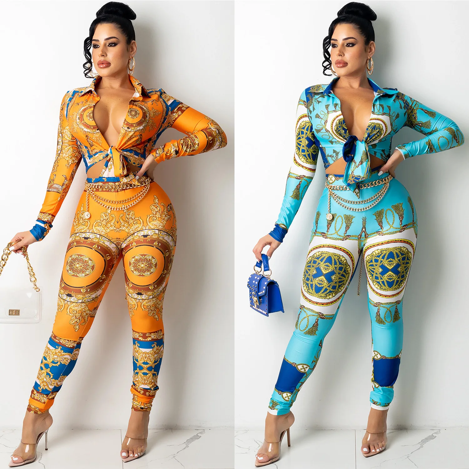 

FS5244A New arrival two piece pants set fall 2021 women clothes