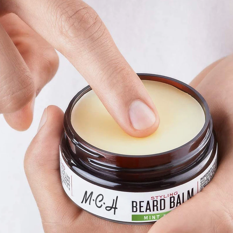 

Low MOQ Wholesale Mens Grooming Product Sandalwood Vanilla Scented Organic Vegan Butter Private Label Beard Balm