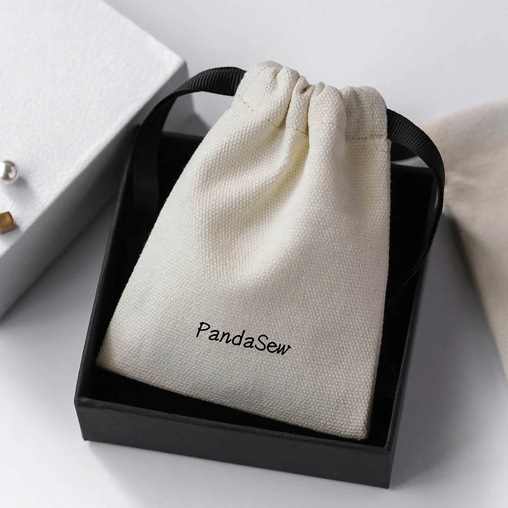 PandaSew 20 Pack Cotton Canvas Drawstring Bags Durable Reusable Package  Jewelry Pouch 4 x 3.15 inches Small Gift Bags, Beige