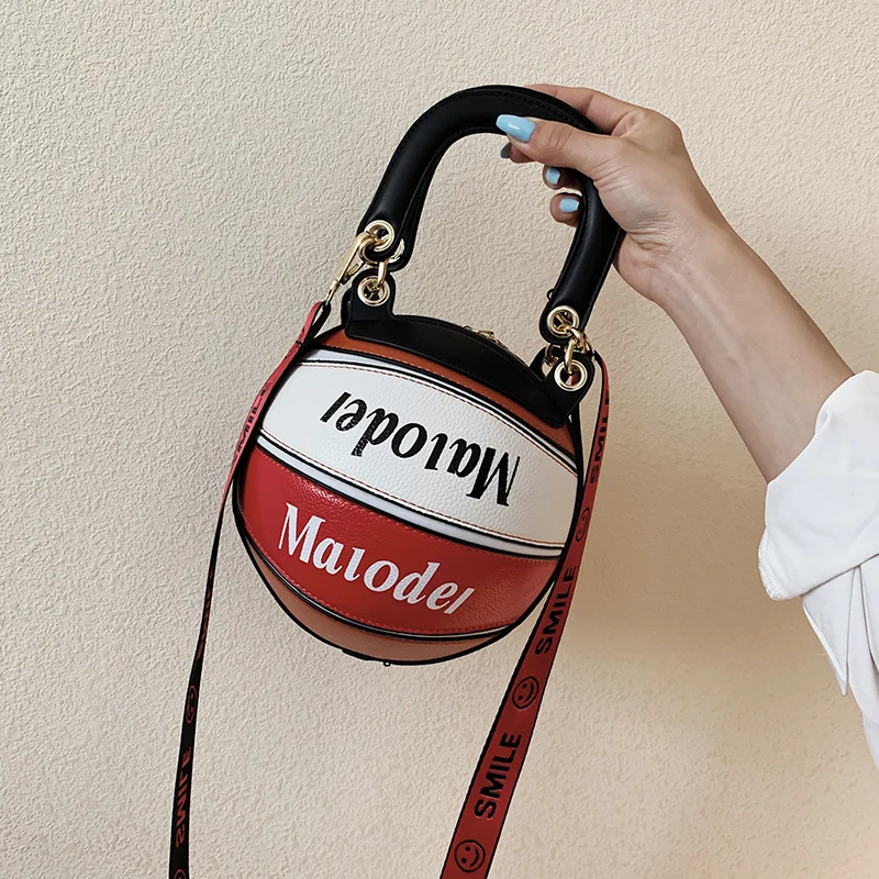 

Pu Leather Women Handbags Ladies Handtaschen Borsetta Donna Ball Shape Basketball Handbag