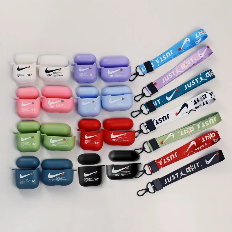 

Hot Earphone Accessories Shock Proof Protective clear Cover for apple Air Pod pro with keychain For designers airpod case, Multiple color