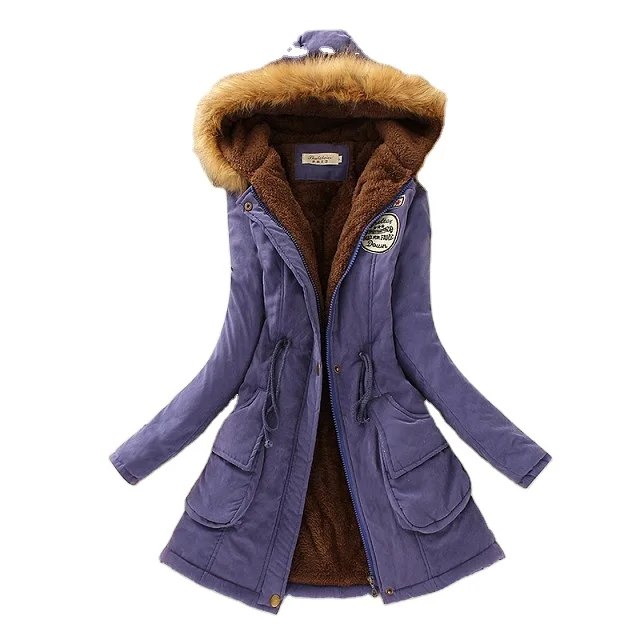 

2020 New Style Factory Custom Walson Hot Women Winter Warm Thicken Fur Collar Coat Parka Overcoat Long Jacket Outwear