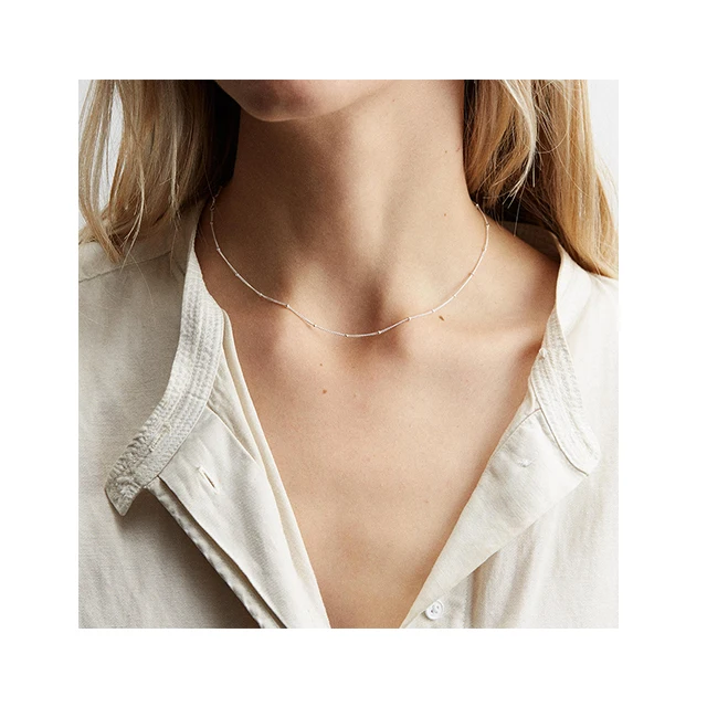 

New Trendy Hot Sale Silver 18k 14k Gold Color Top Quality Clavicle Chain Minimalist Jewelry 316L Stainless Steel Chain Necklace, Silver,gold,rose gold
