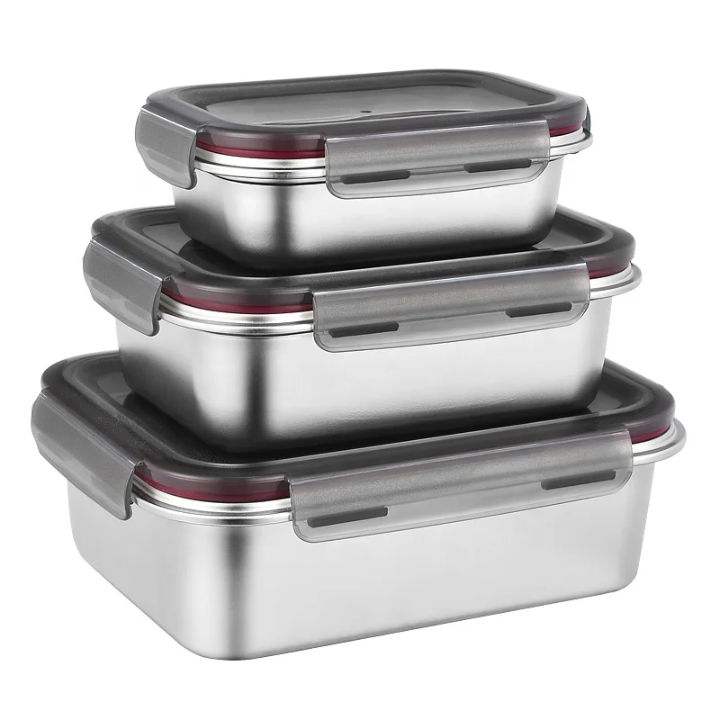 

Hot sale low price manufacturer 2pcs Stainless Steel Lunch Containers Metal Logo custom OEM Compartment Bento Box Kitchen