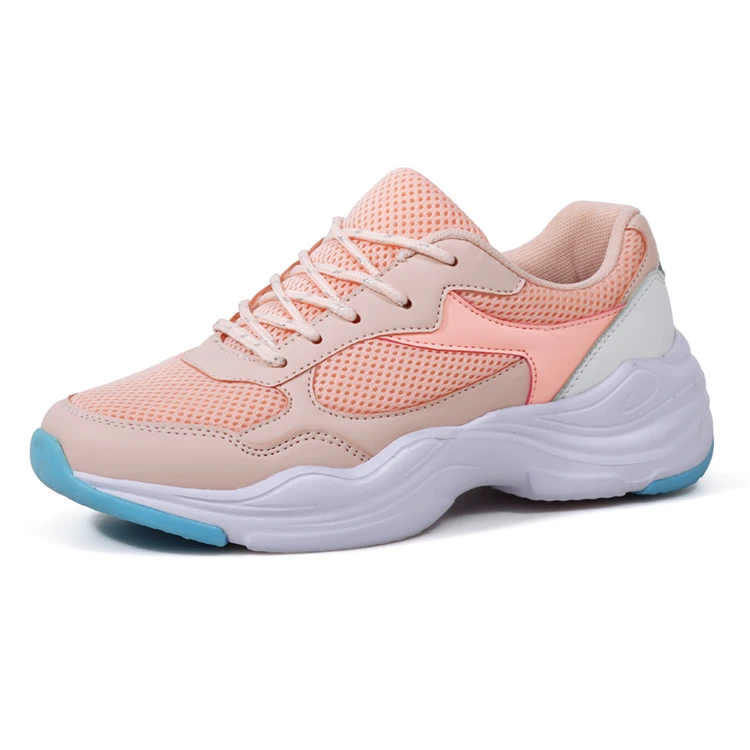 

Women fashion sport shoes beathable mesh upper comfortable insole platform outsole women pink walking shoes, As photos,or as your request