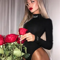 

new arrivals women black long sleeve jumpsuits high neck jumpsuits