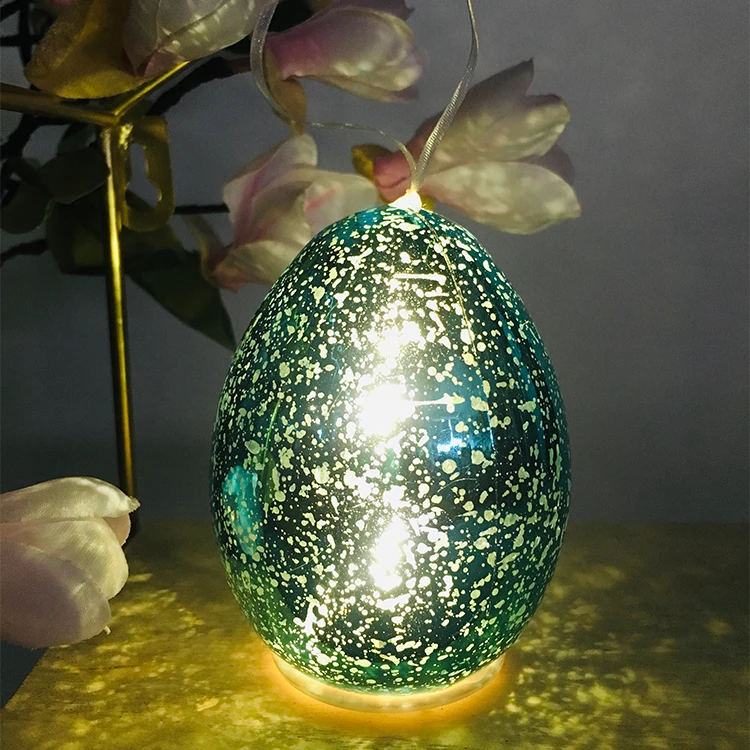 Easter Egg Blue Electroplated Raindrops Pattern Cute Night Lamp Led Light