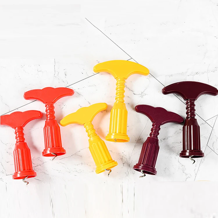 

Wholesale customize logo wine bottle gift plastic opener for red wine bottles, Red and yellow