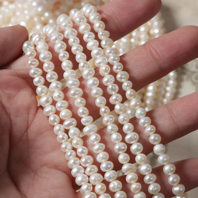 

Factory Price Flawless Natural Freshwater Pearl Strand Natural Near Round potato Mix Colors Bread Pearl Semi-finished Pearl