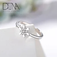 

DTINA 925 Sterling Silver Ladies Ring Delicate Flower Open Women's Ring