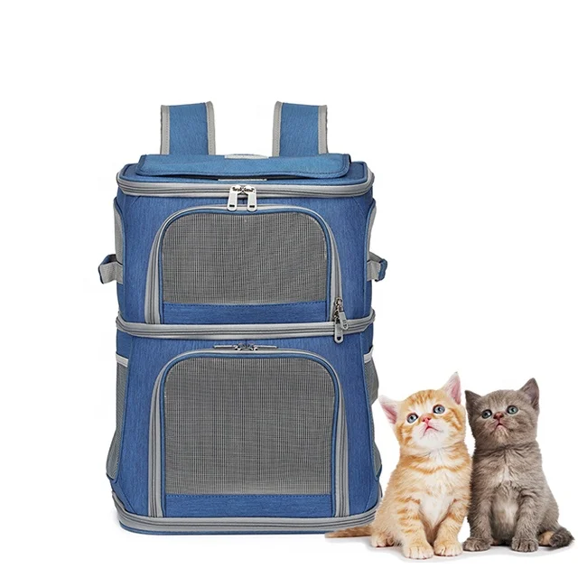 

Pet Cages Carriers Houses Large Shoulder Bag Travel Outdoor Collapsible Portable Expandable Pet Carrier Backpack Cats, Grey, blue, black