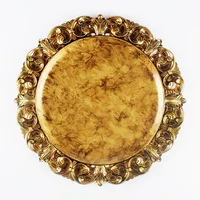 

New Product Ideas 2020 Party Round Emboss 14" Gold Charger Plates Plastic