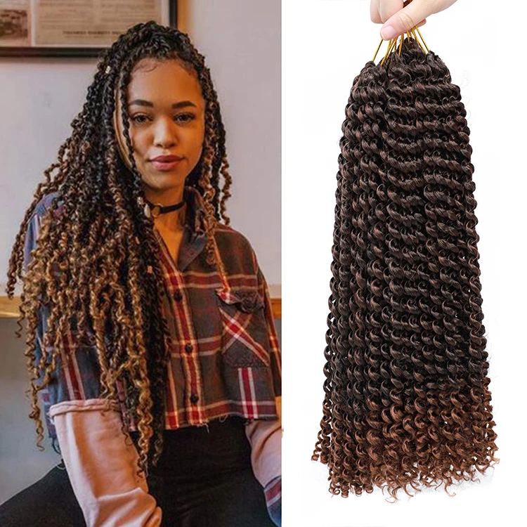
Passion Twist Hair Water Wave Synthetic Braids For Distressed Butterfly Locs Crochet Braiding Hair Long Bohemian Locs 