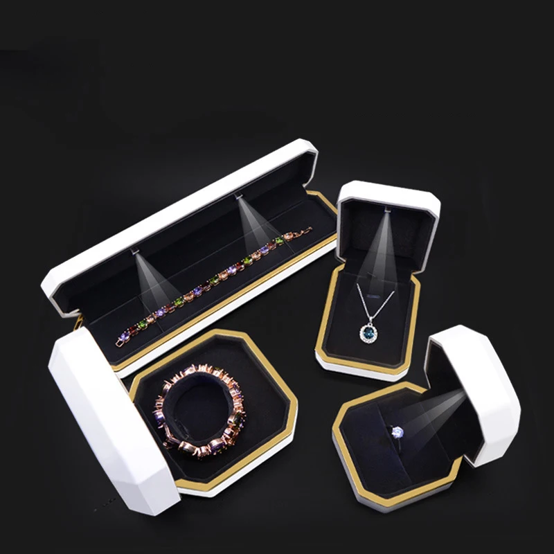 

Custom Jewelry Packaging Box Led Light Jewelry Ring Box Packaging Jewelry, 6 colors