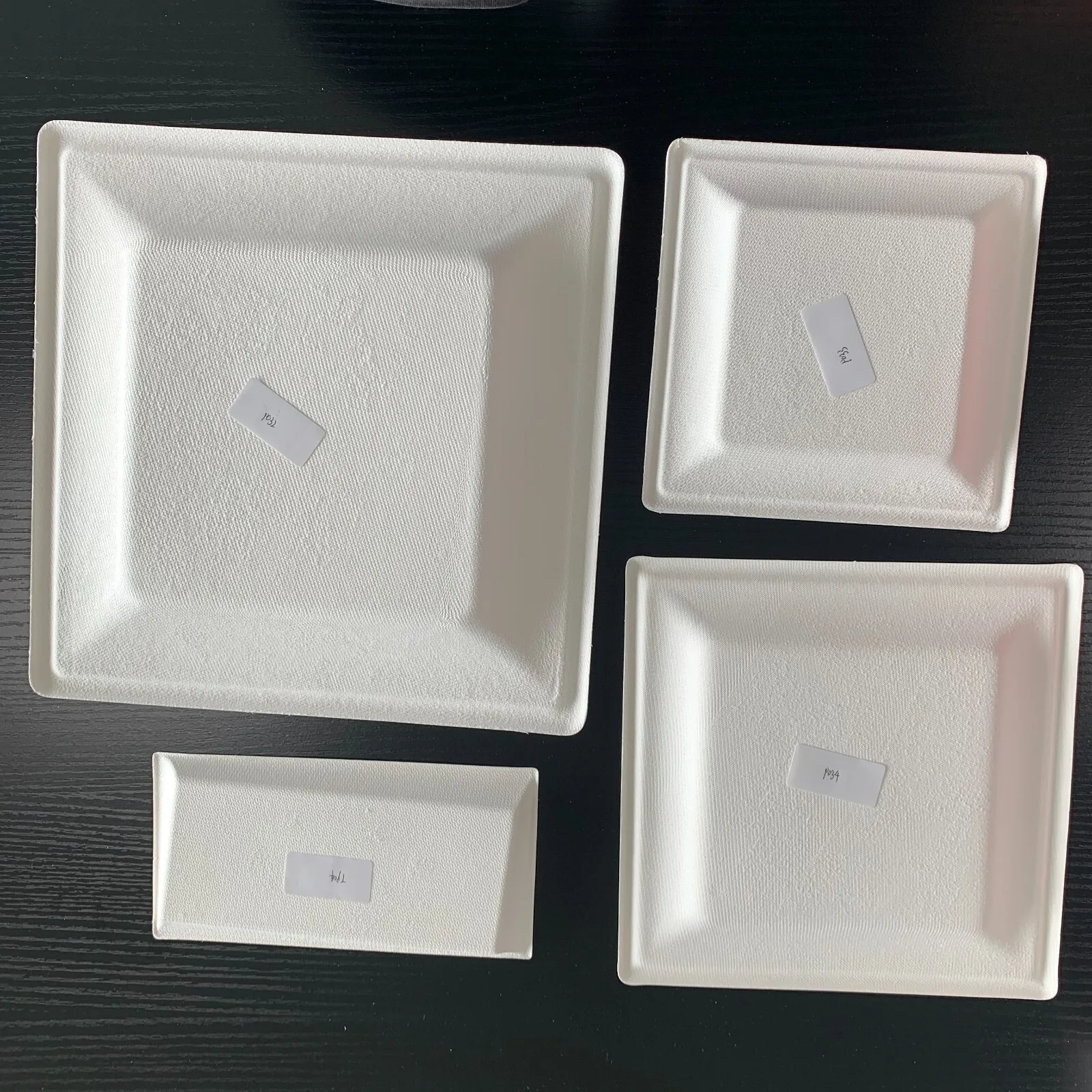 

2021 manufacturer customized high quality square recyclable biodegradable Disposable plates plastic, White color