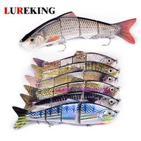 

OEM custom new eco-friendly material hard sinking fishing lures, 4 sections multi jointed fishing lure swim bait