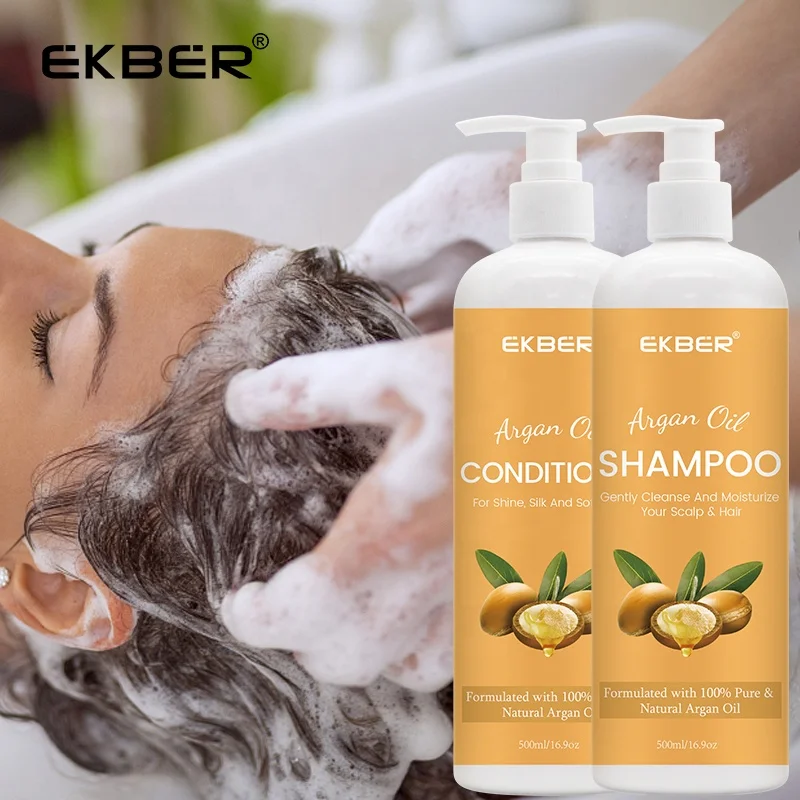 

Amazon Hot Selling Ekber Refreshing Best Argan Oil Hair Care Repairing Damaged Hair Anti-loss Shampoo Conditioner Wholesale