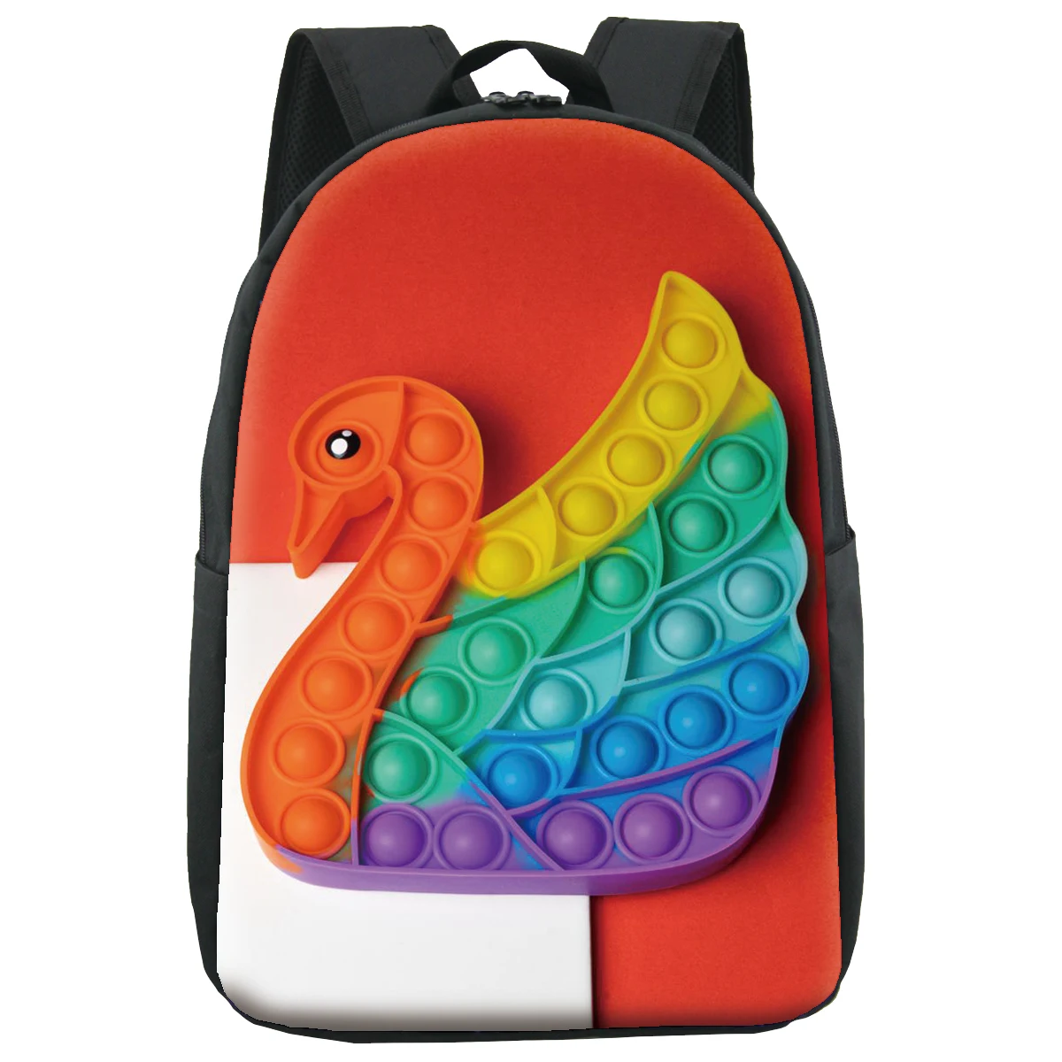 

Rainbow swan pop its fidget bag for girls reliever stress pop it fidget school bags with adjustable shoulder strap