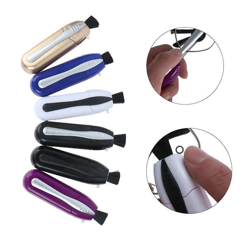 

Hot Selling Household Cleaning Tools Mini Sun Glasses Cleaner Best Eyeglass Lens Microfiber Brush Glasses Cleaning Brush, Blue/purple/black/white/gold/silver and black