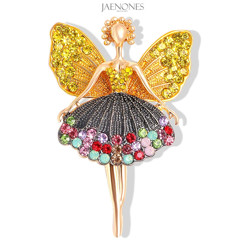 

JAENONES Brand Fashion Custom Korean Color Enamel Rhinestone Alloy Small Brooches Cute Butterfly Brooch For Girl Women