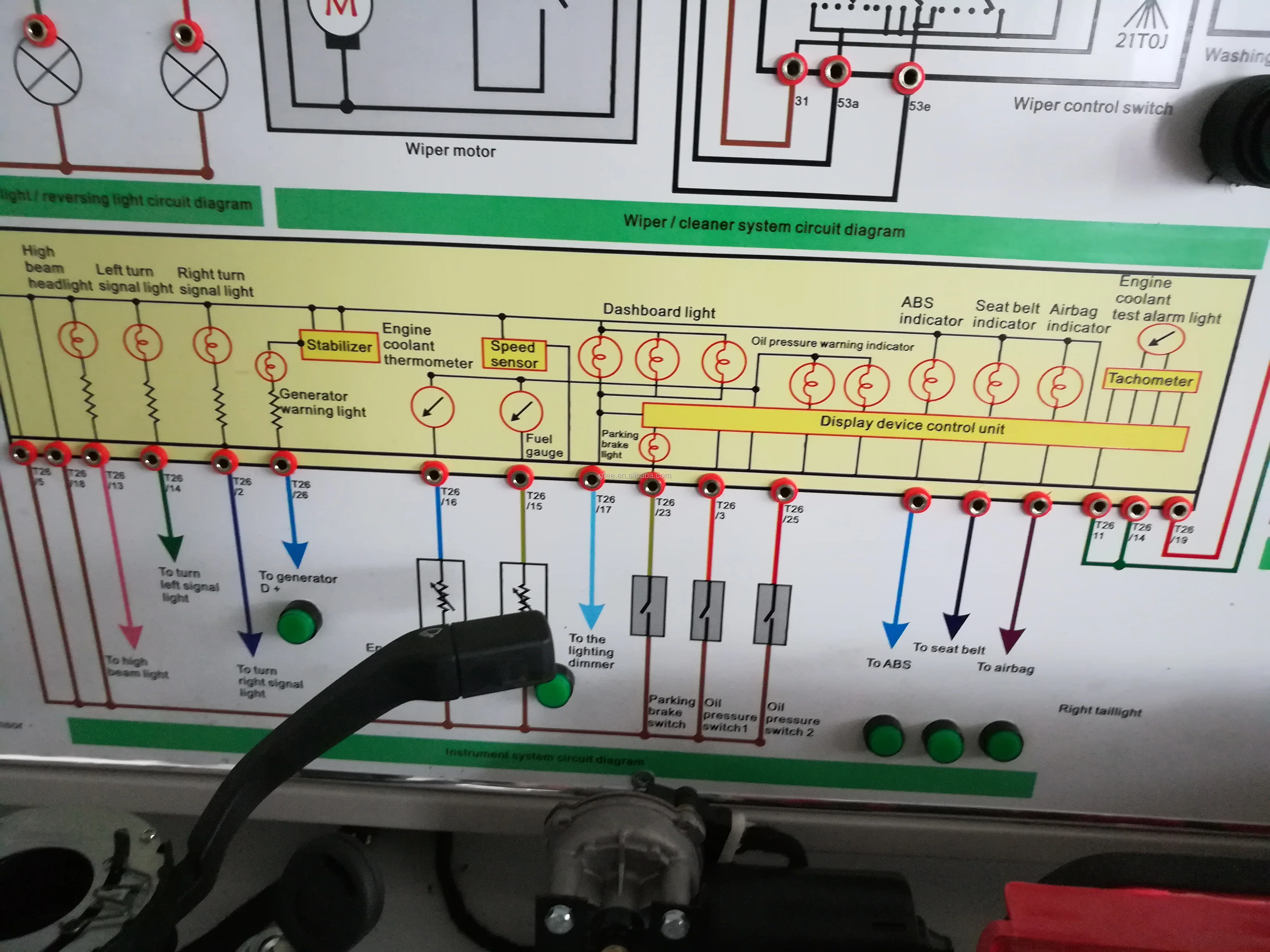 Automotive Electrical Panel Board Teaching Aid Jetta Lighting