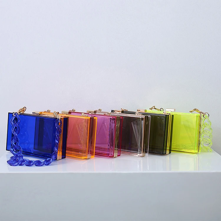 

N543 Summer luxury girls transparent jelly purses clear evening acrylic clutch bag