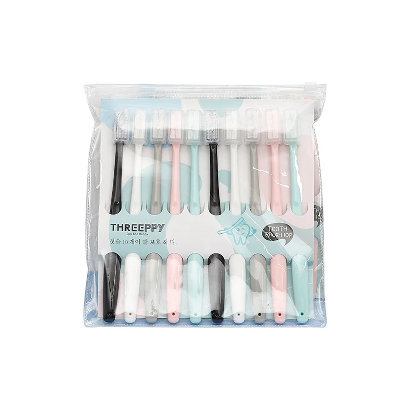 

[10 Pack] Soft Bristle Toothbrush With Protective Cover Small Head Toothbrush Family Toothbrush Set Can Be Issued
